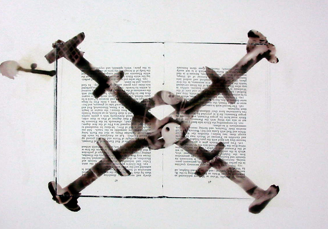 Alchemic symbol XIV - Torrefacation of Gold - Unique print - Van Dyke Brown emulsion & laser print - 297 x 420mm - 2004 - Lloyd Godman