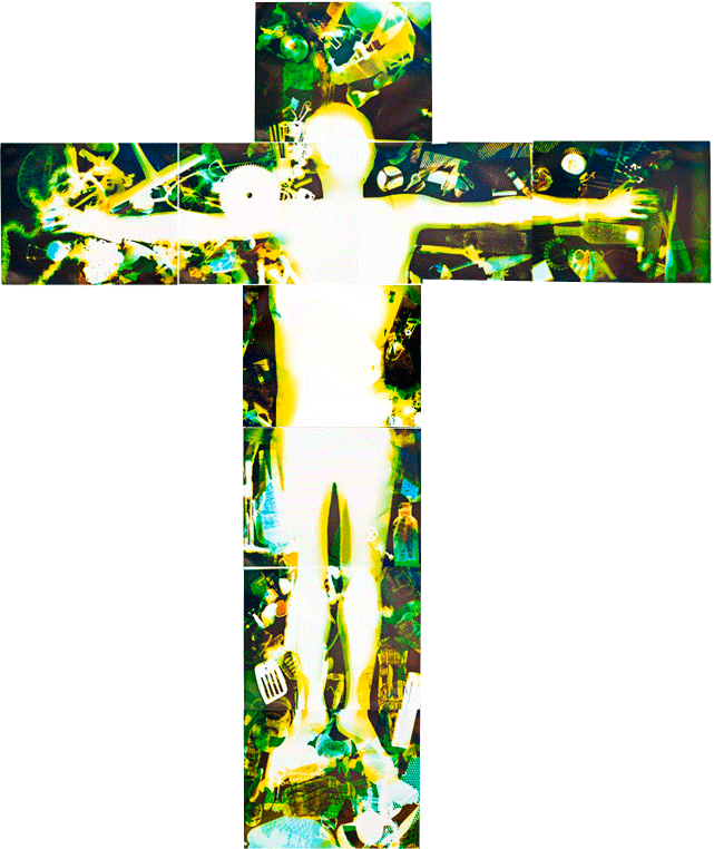 lage colour photogram of human figure