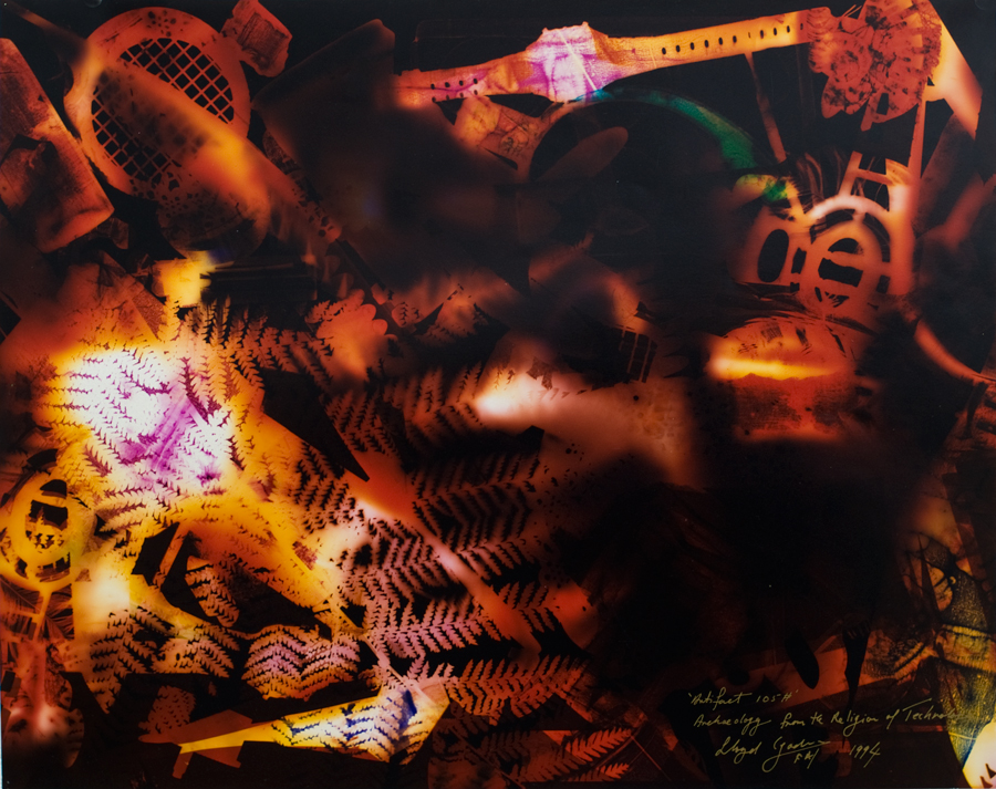 Colour Photogram - Artifact 105 # - 400 X 500 - from Archeology from the Religion of Technology 1994 - Lloyd Godman