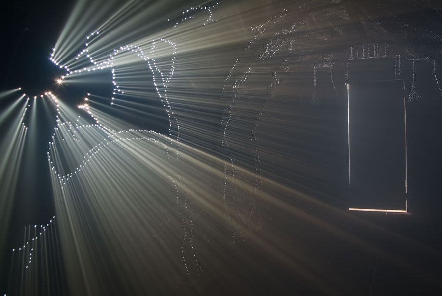 nterior of Carbon Obscura with sun projections - fog state, artist, lloyd godman