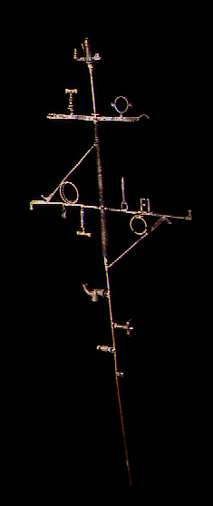 Fill conductive Artifact X Earth Rod -1993 - Constructed Found Objects - Brass - from Death of a River - Lake Fill Series - Lloyd Godman
