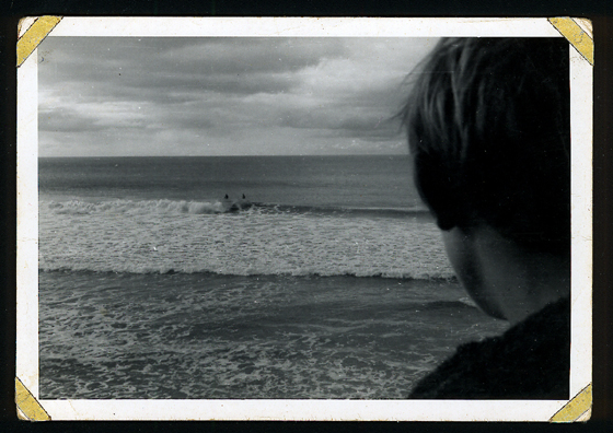 Graham Carse checking the tube at Aramoana. Circa. 1969