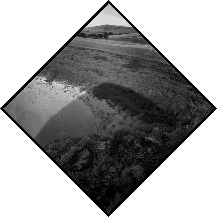 Shadow on the land, Chrystalls Beach, Dunedin