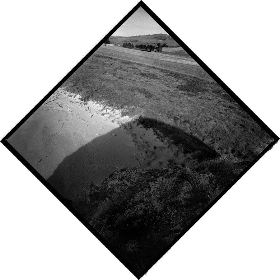 Shadow on the land, Chrystalls Beach, Dunedin