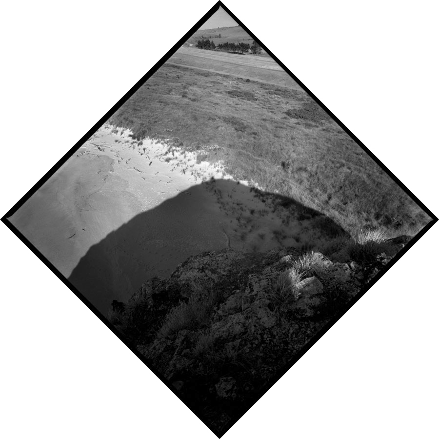 Shadow on the land, Chrystalls Beach, Dunedin