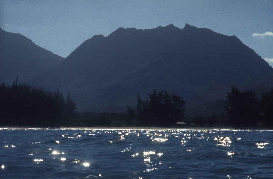 Hanalei Bay from the water 1974 - Lloyd Godman