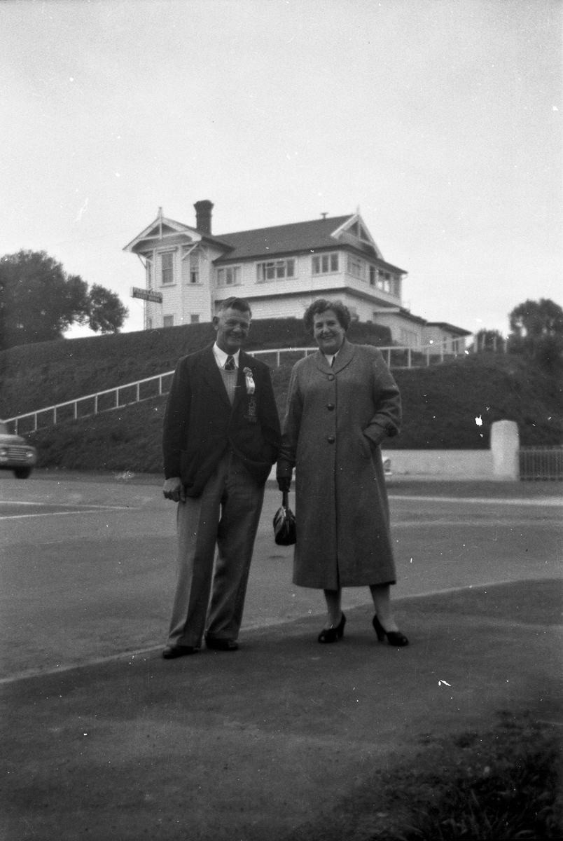 Otago boxing trainer Harold Kindley and Rachel Kindley on a boxing trip