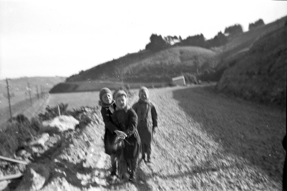 Caldwell's inspect the construction of the Dunedin to Port Chalmers Rd at Burkes
