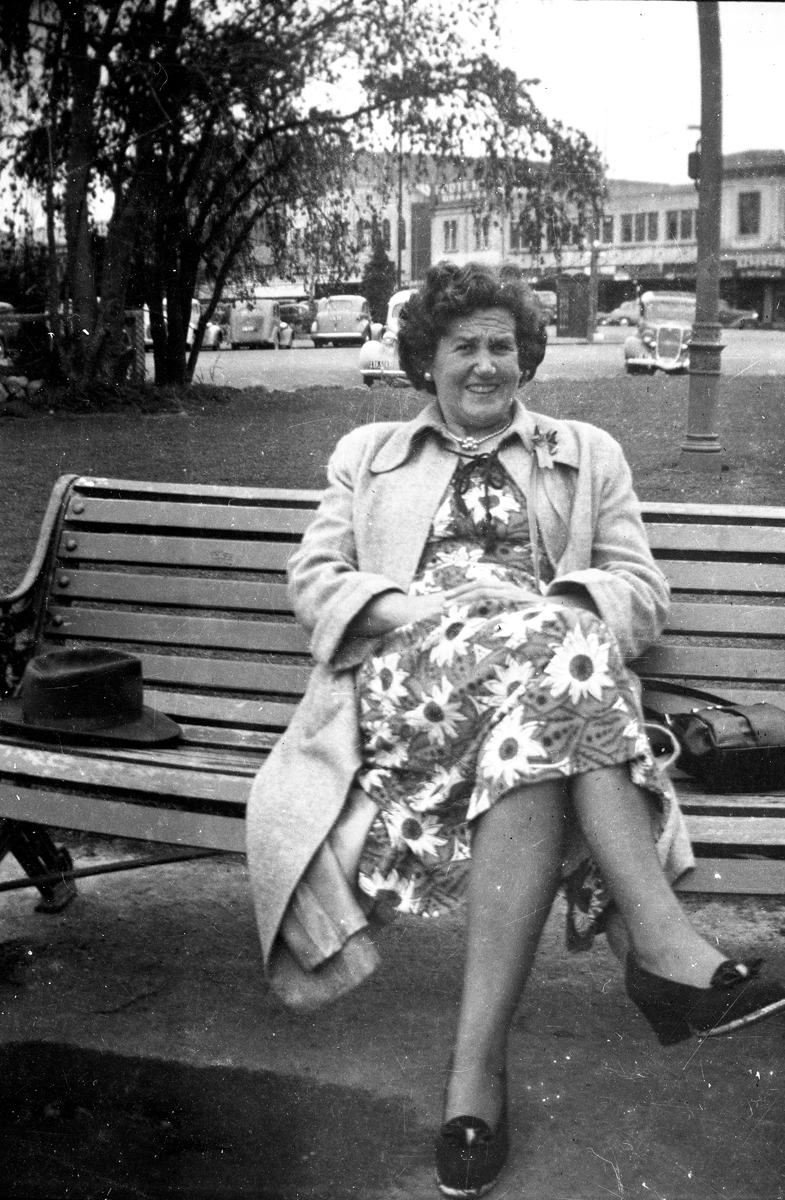 Rachel Indley on a boxing trip - note Harold's hat beside her