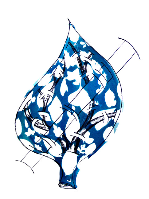 Cyanotype photogram, charcoal on paper 500 X 650mm, Lloyd Godman